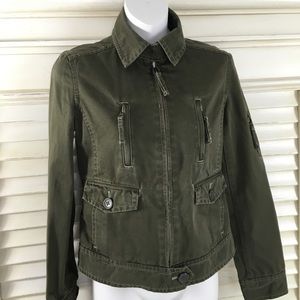 J Crew Military Green Blazer Jacket 100% Cotton XS